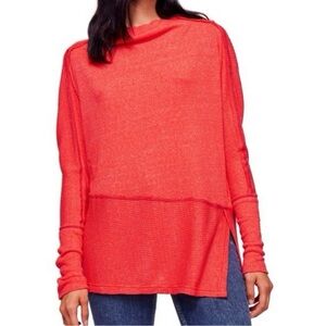 Free People We The Free London Town Asymmetrical Ribbed Cowl Neck Top Large